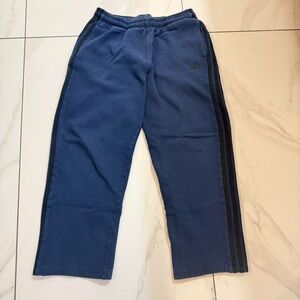 Adidas Blue Track Pants with Black Stripes